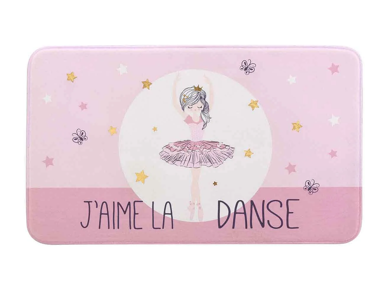 Tapis Enfant Imprimé "Petite Étoile" 45x75cm Rose