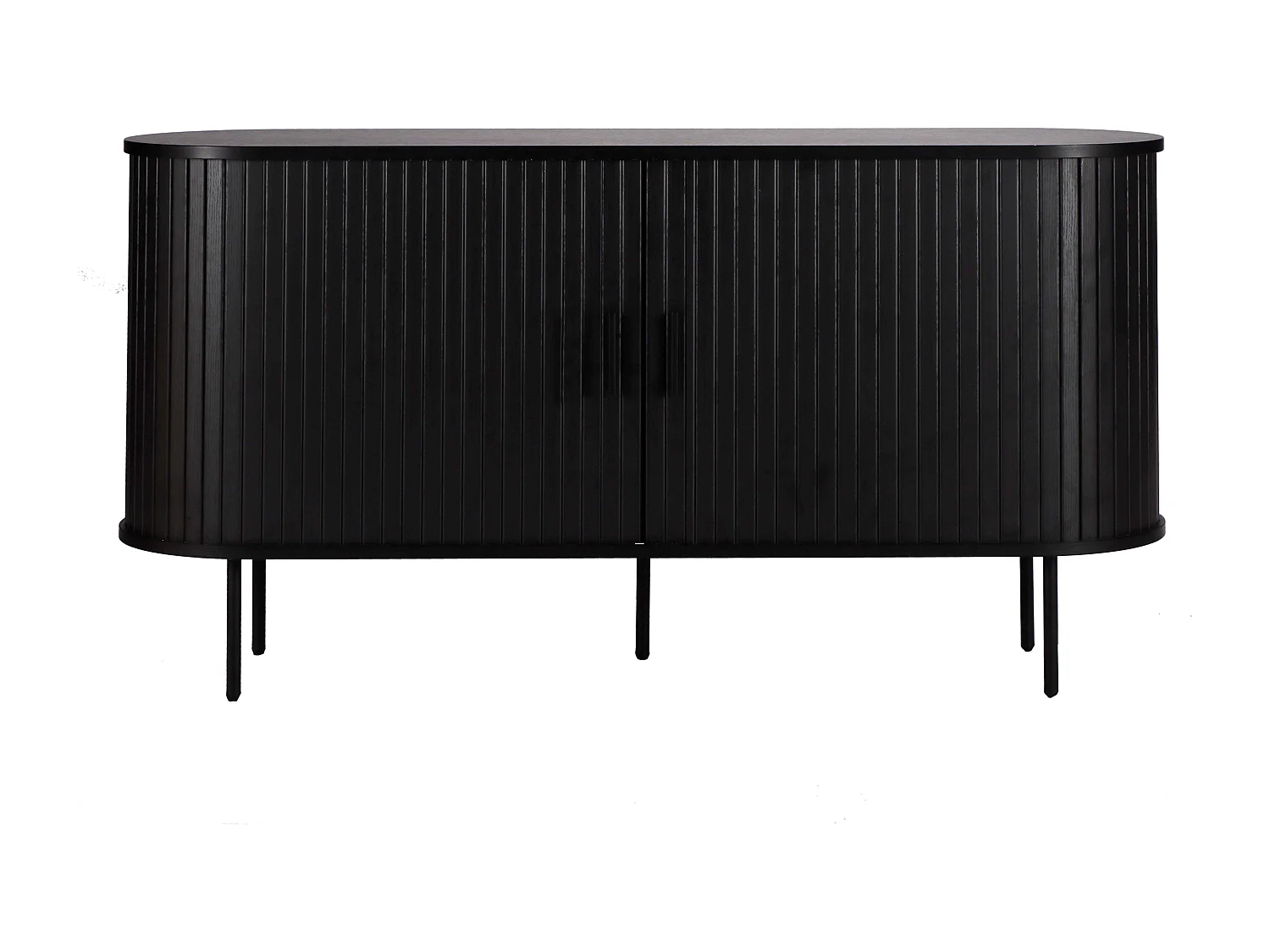 Buffet 2 portes en mélaminé et acier 140 cm noir
