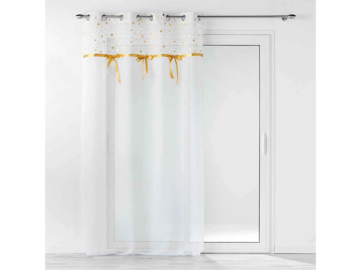 Rideau Voilage à Œillets "Stelly" 140x240cm Blanc