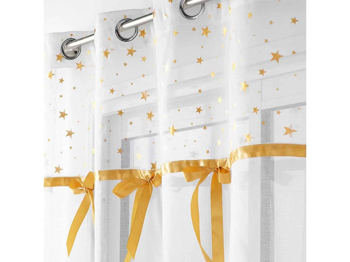 Rideau Voilage à Œillets "Stelly" 140x240cm Blanc