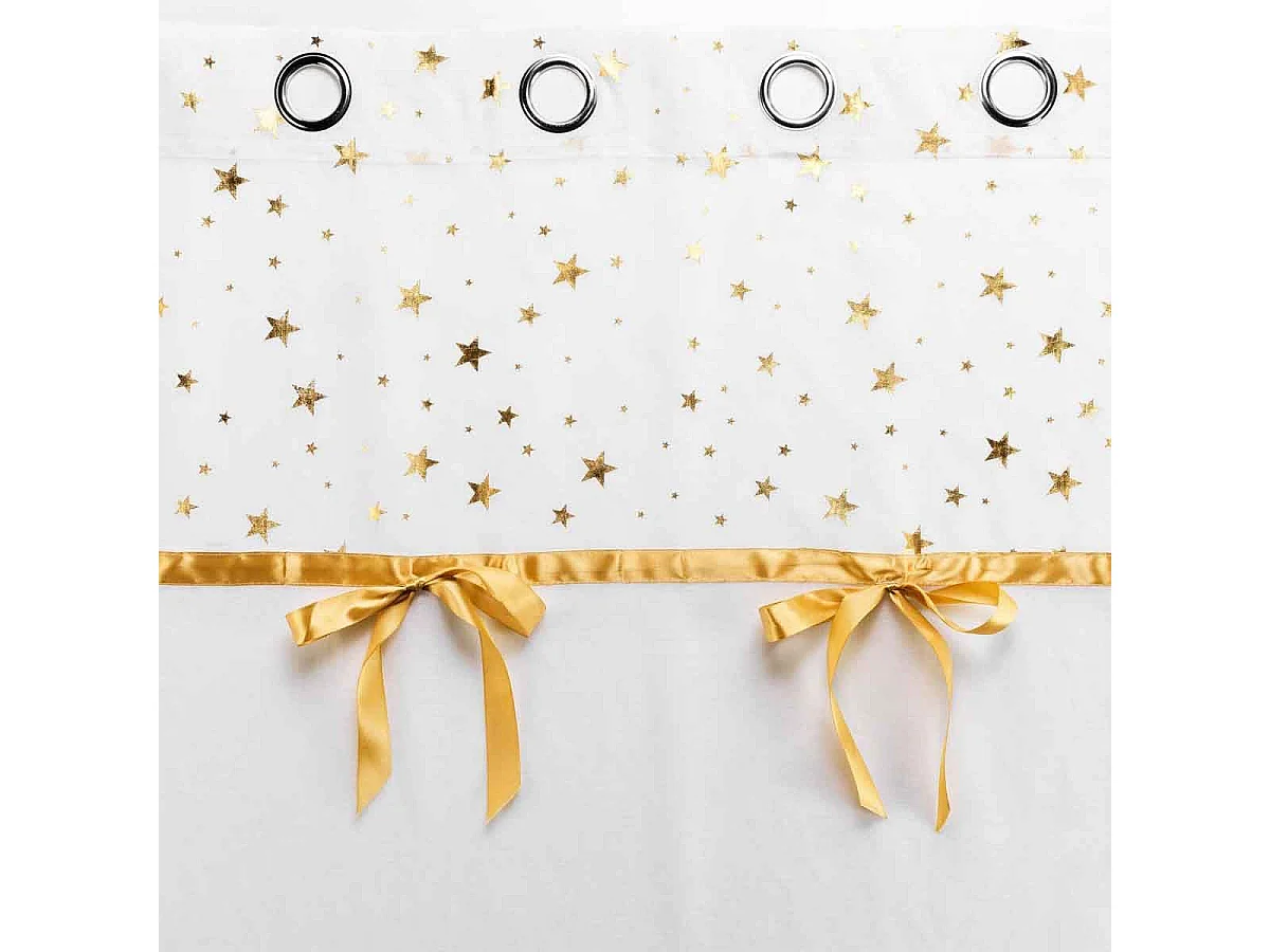 Rideau Voilage à Œillets "Stelly" 140x240cm Blanc