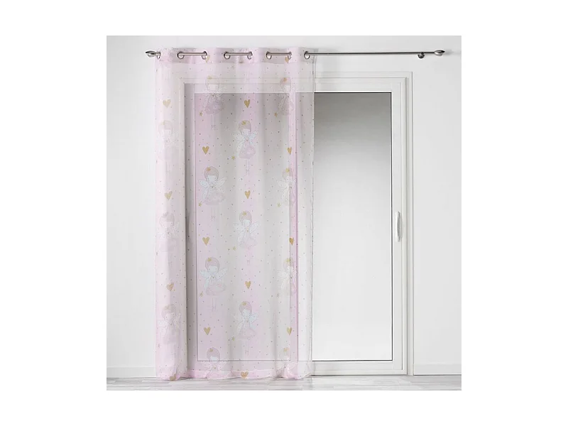 Rideau Voilage à Œillets Enfant "Rosaline" 140x240cm Rose