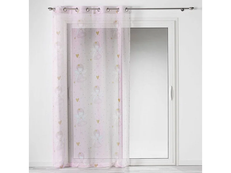 Rideau Voilage à Œillets Enfant "Rosaline" 140x240cm Rose