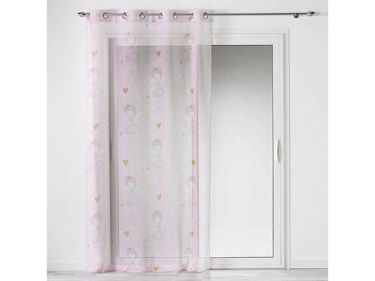 Rideau Voilage à Œillets Enfant "Rosaline" 140x240cm Rose