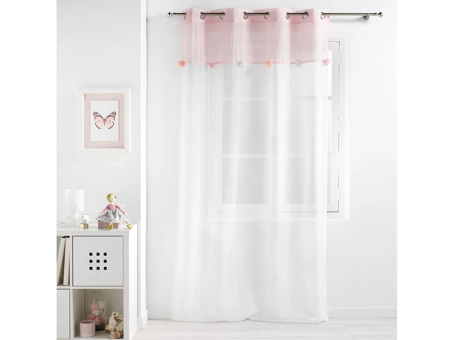 Rideau Voilage à Œillets "Elfika" 140x240cm Blanc