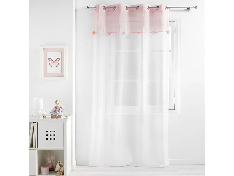 Rideau Voilage à Œillets "Elfika" 140x240cm Blanc