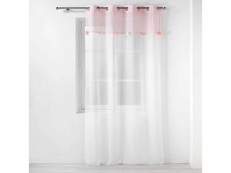 Rideau Voilage à Œillets "Elfika" 140x240cm Blanc