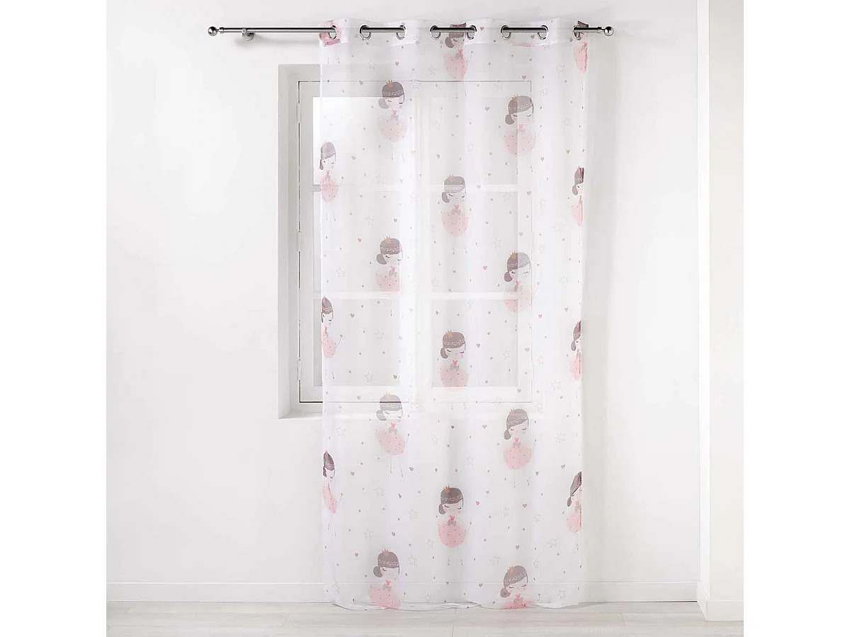 Rideau Voilage à Œillets "Petite Princesse" 140x240cm Blanc