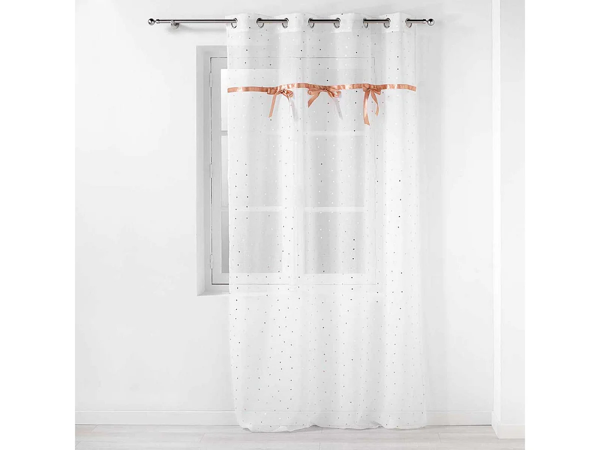 Rideau Voilage Enfant "Little Miss" 140x240cm Blanc