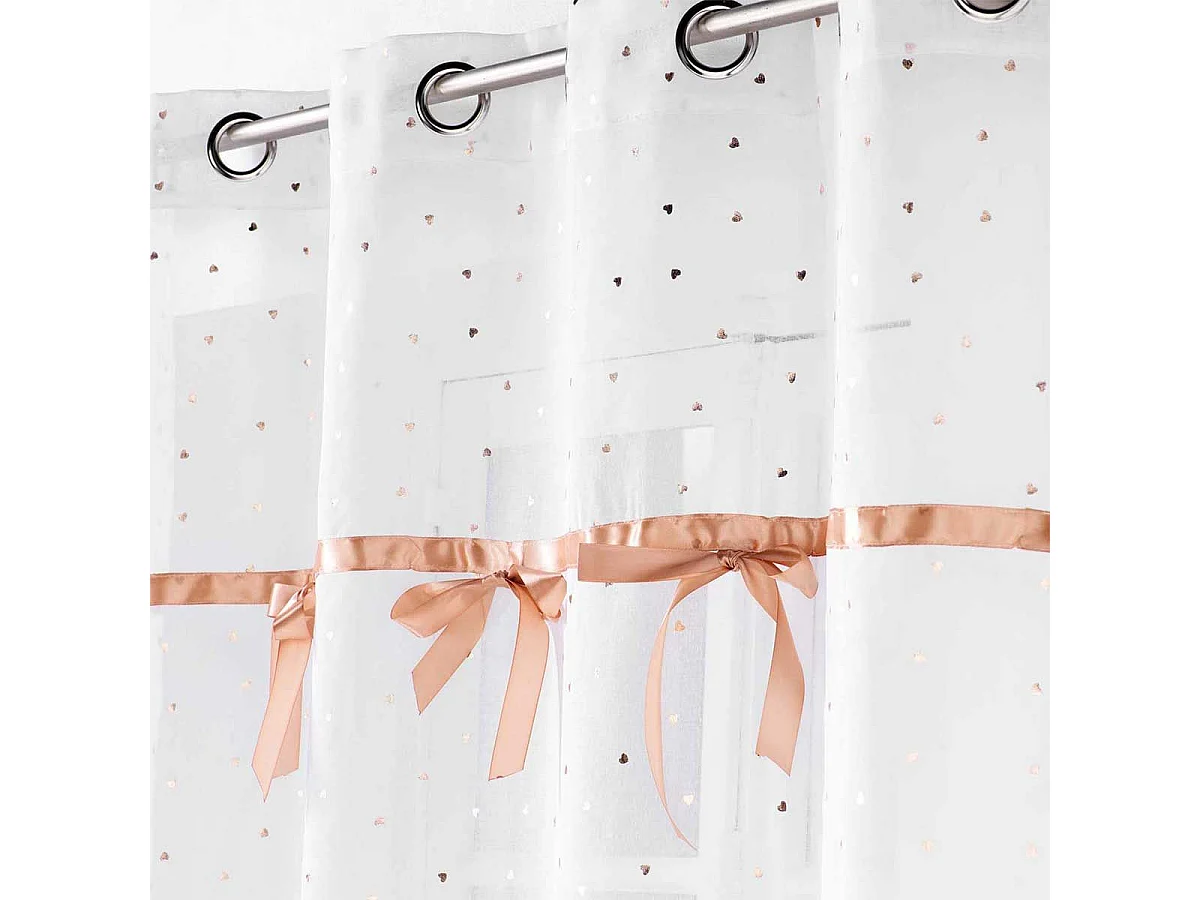 Rideau Voilage Enfant "Little Miss" 140x240cm Blanc