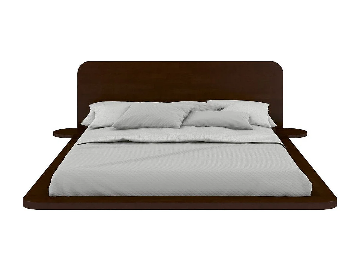 Łóżko lewitujące bukowe JAPANDIC / 160x200, kolor palisander