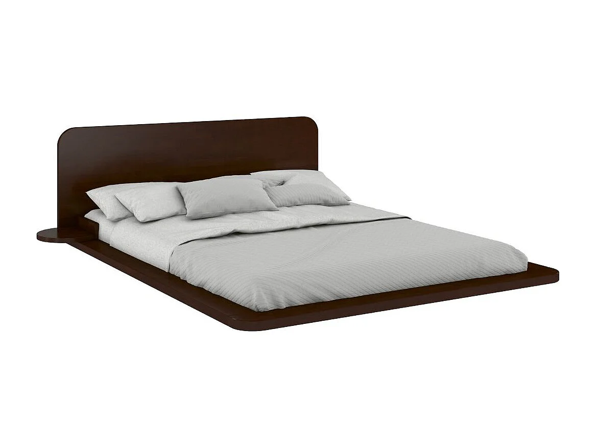 Łóżko lewitujące bukowe JAPANDIC / 160x200, kolor palisander