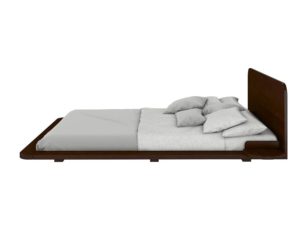 Łóżko lewitujące bukowe JAPANDIC / 160x200, kolor palisander