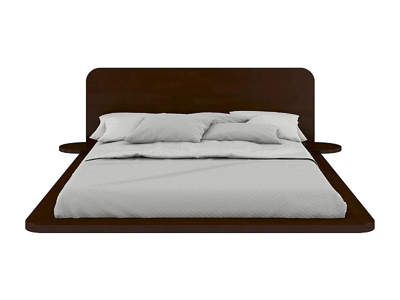 Łóżko lewitujące bukowe JAPANDIC / 160x200, kolor palisander