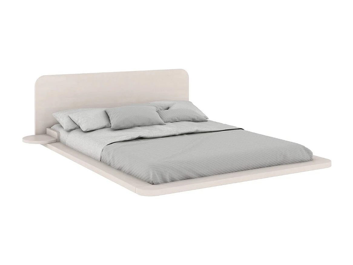 Łóżko lewitujące bukowe JAPANDIC / 160x200, kolor biały