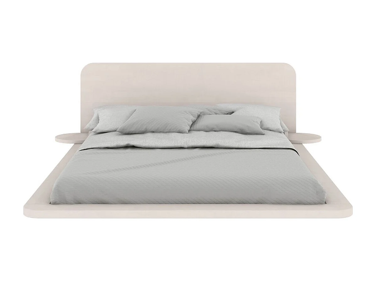 Łóżko lewitujące bukowe JAPANDIC / 180x200, kolor biały