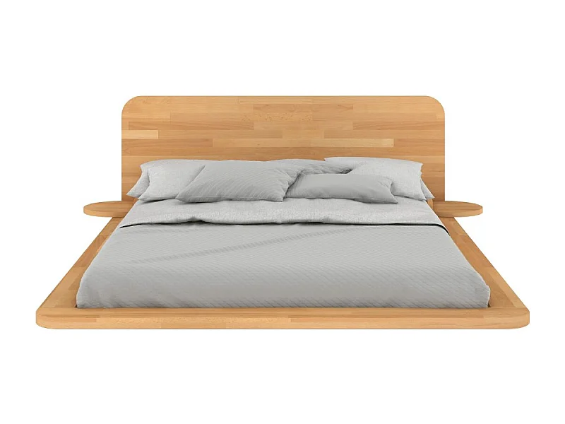 Łóżko lewitujące bukowe JAPANDIC / 160x200 ,kolor naturalny