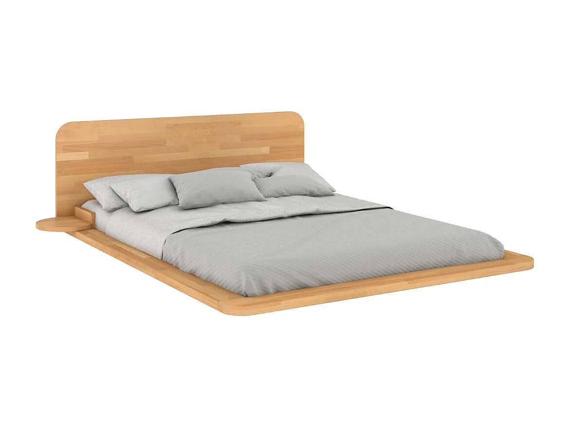 Łóżko lewitujące bukowe JAPANDIC / 160x200 ,kolor naturalny