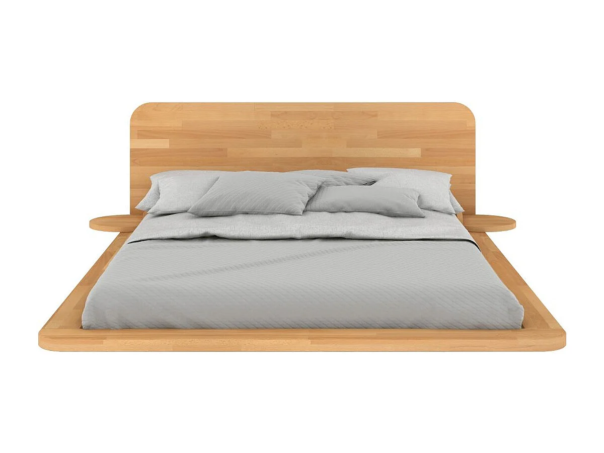 Łóżko lewitujące bukowe JAPANDIC / 160x200 ,kolor naturalny