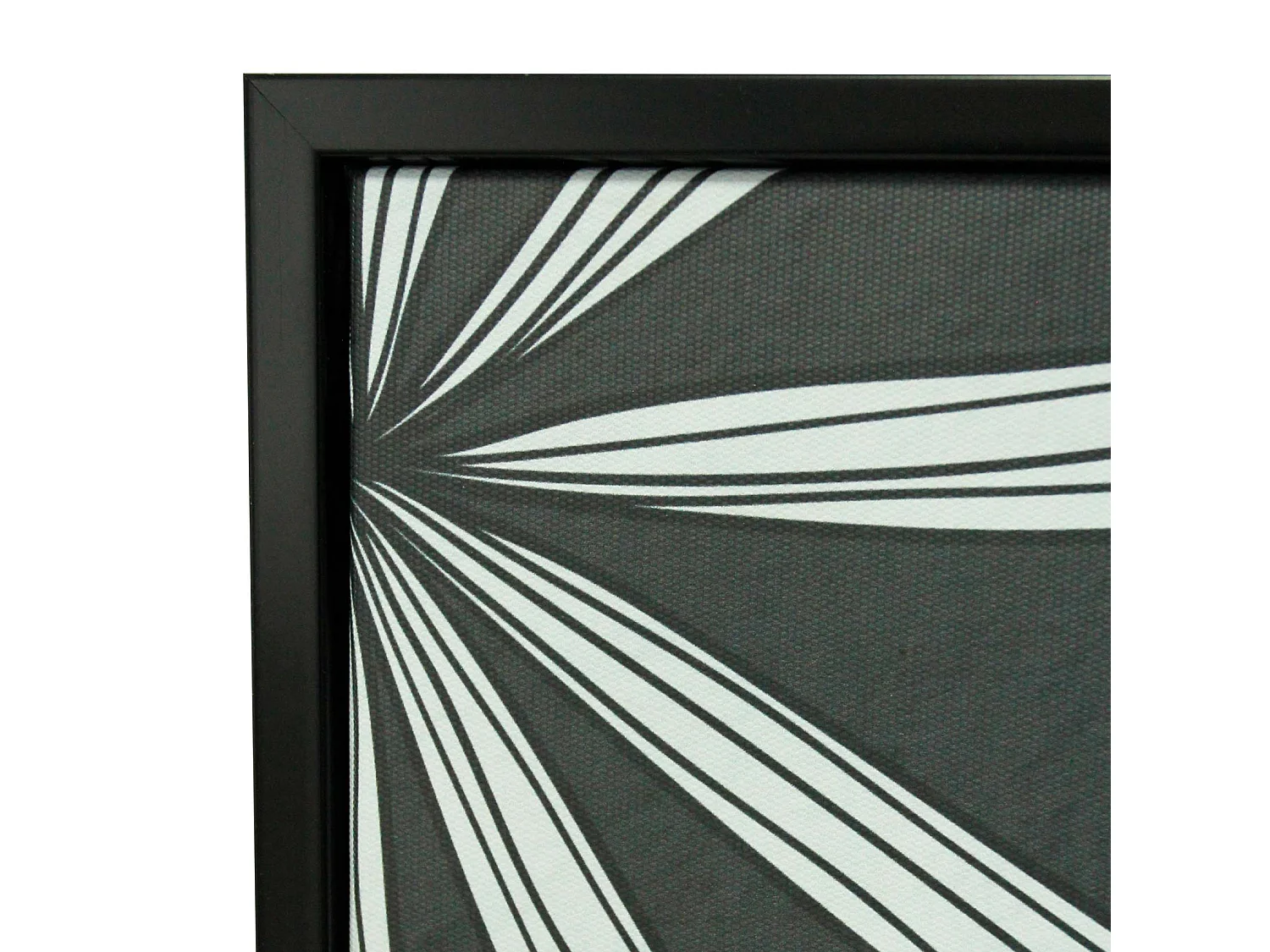 Toile imprimée encadrée feuilles en couleur noir blanc et doré 92x62cm