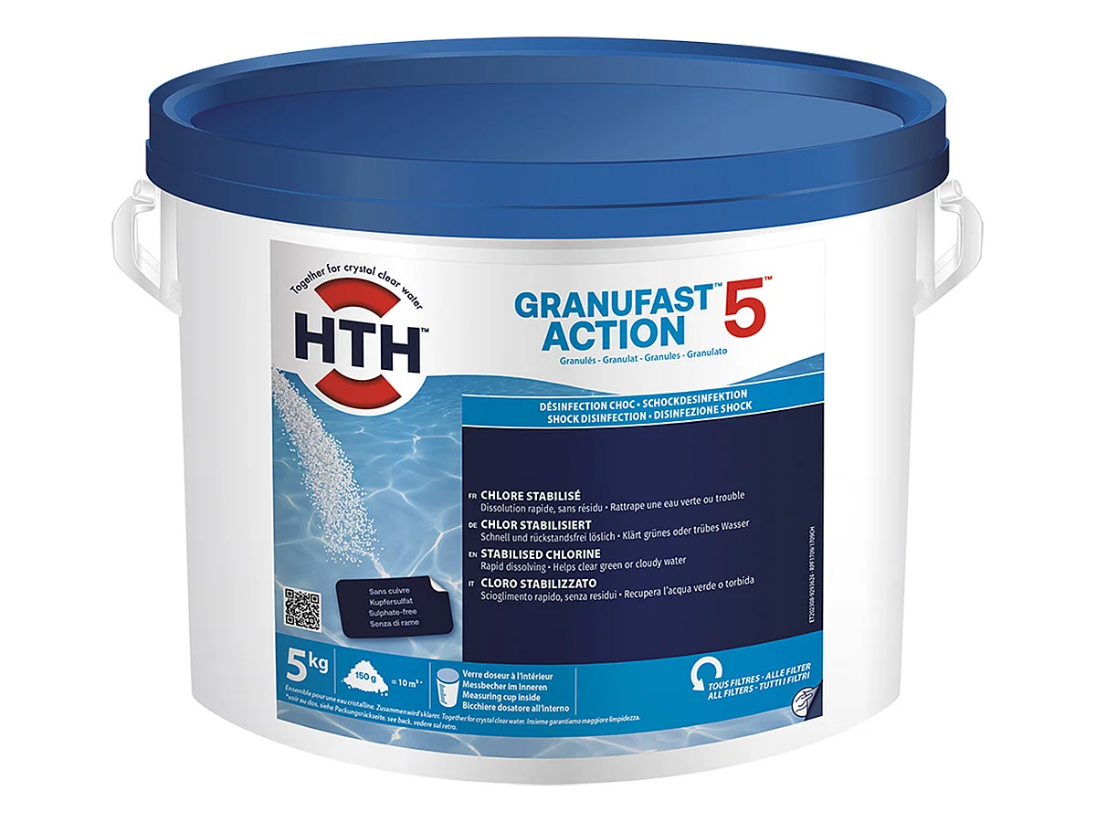 Chlore choc multifonction Granufast 5 actions 5 kg - HTH