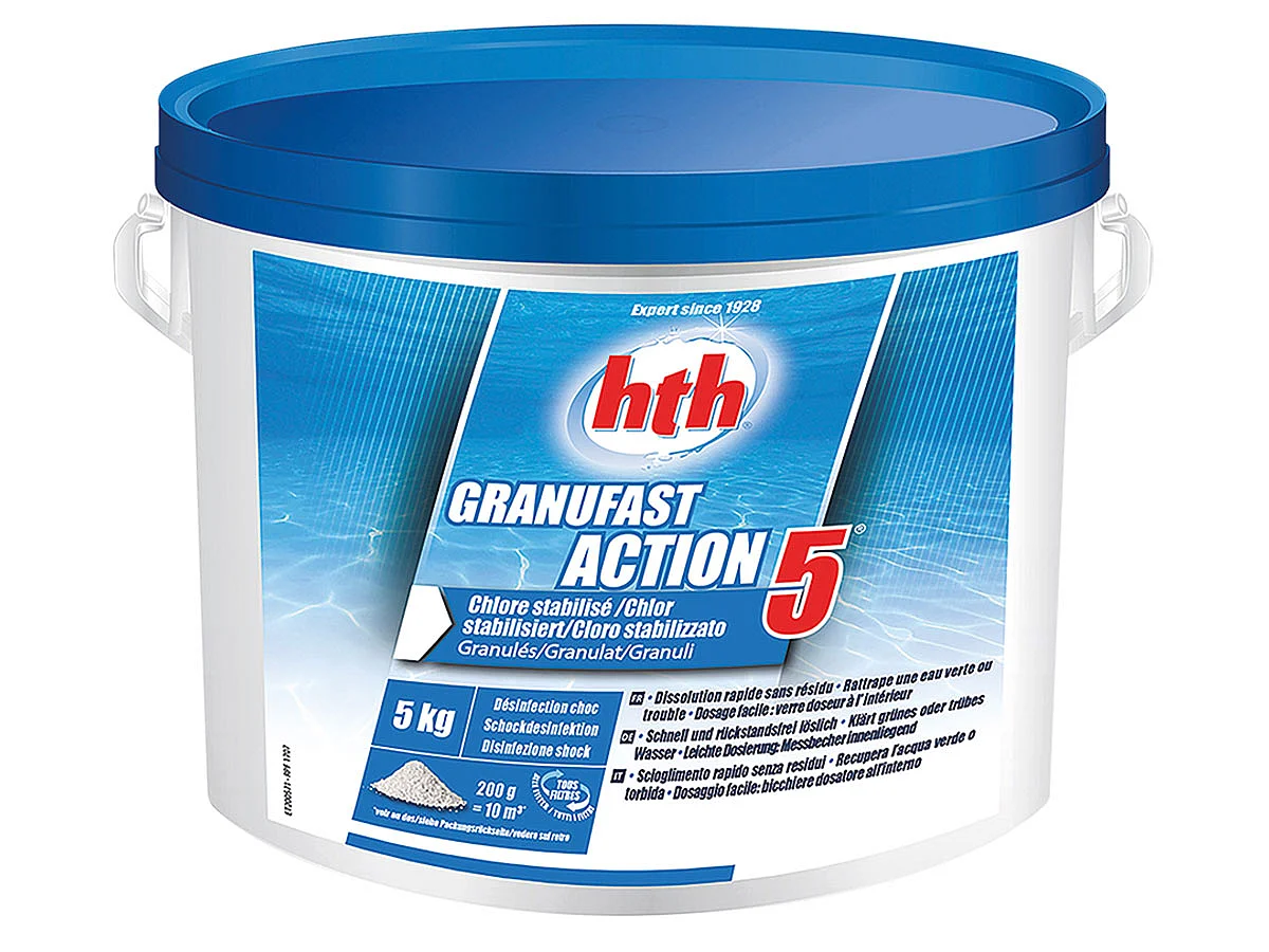 Chlore choc multifonction Granufast 5 actions 5 kg - HTH
