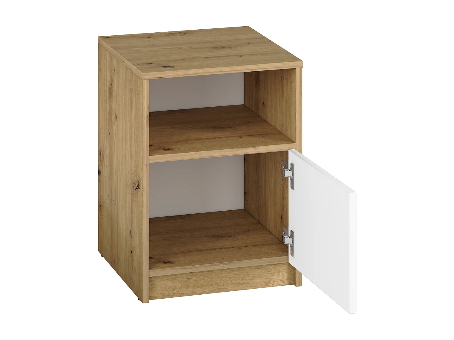 NACHTKONSOLE Fini Artisan Eiche / weiß 40 / 42 / 55cm