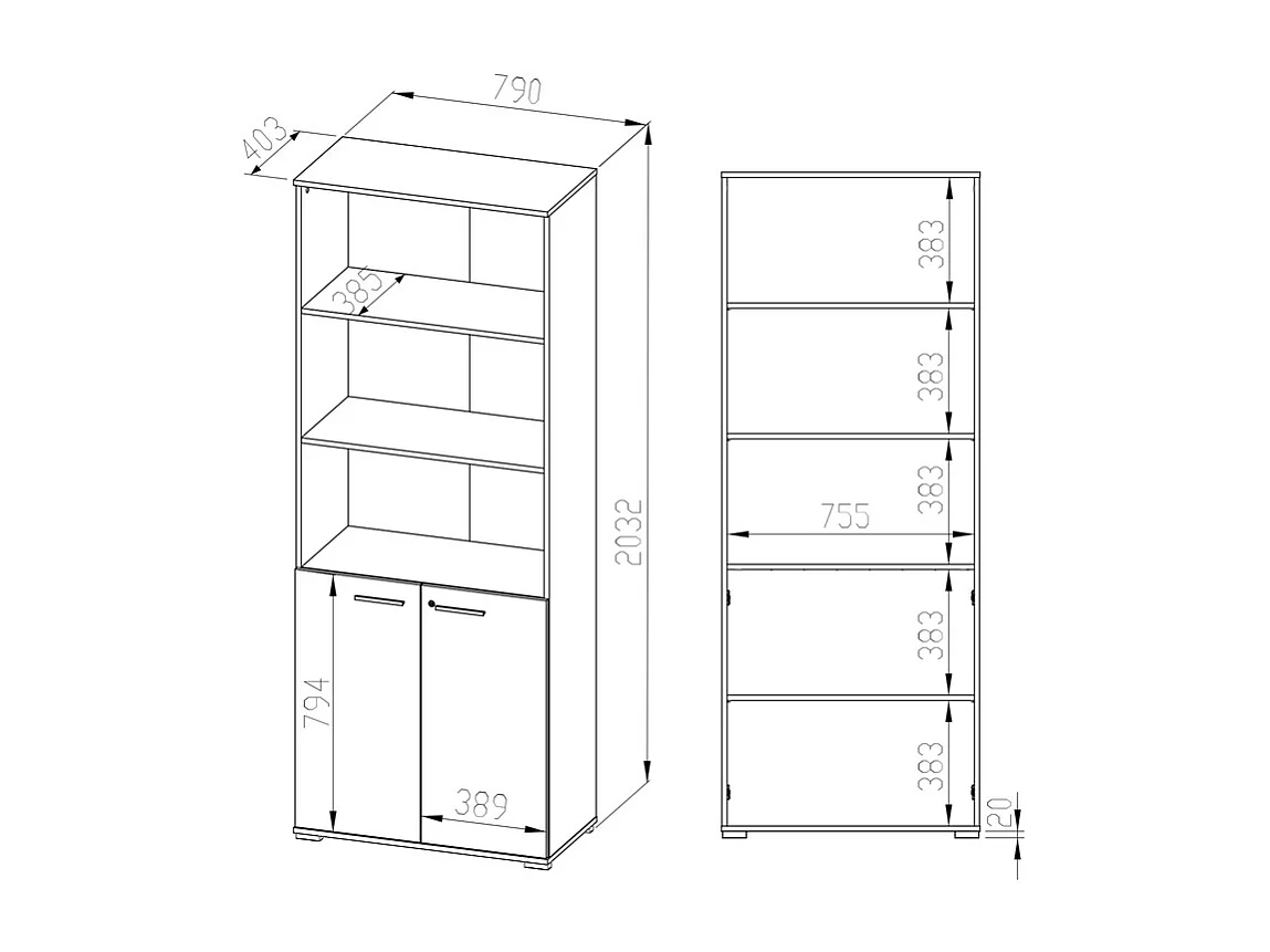 AKTENSCHRANK Optimal Sonoma Eiche hell 79 / 41 / 204cm