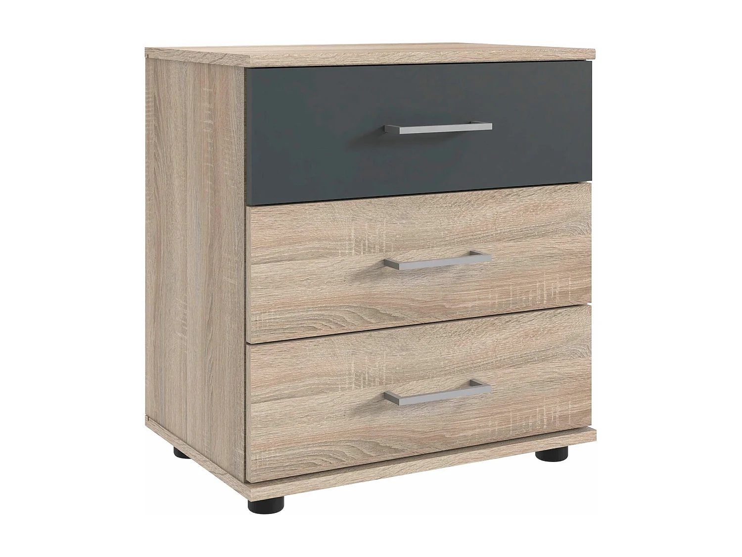 NACHTKONSOLE Taiga Eiche sägerau / graphit 52 / 38 / 58cm