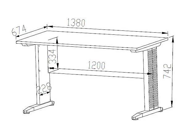 SCHREIBTISCH Optimal Sonoma Eiche hell 138 / 68 / 76cm