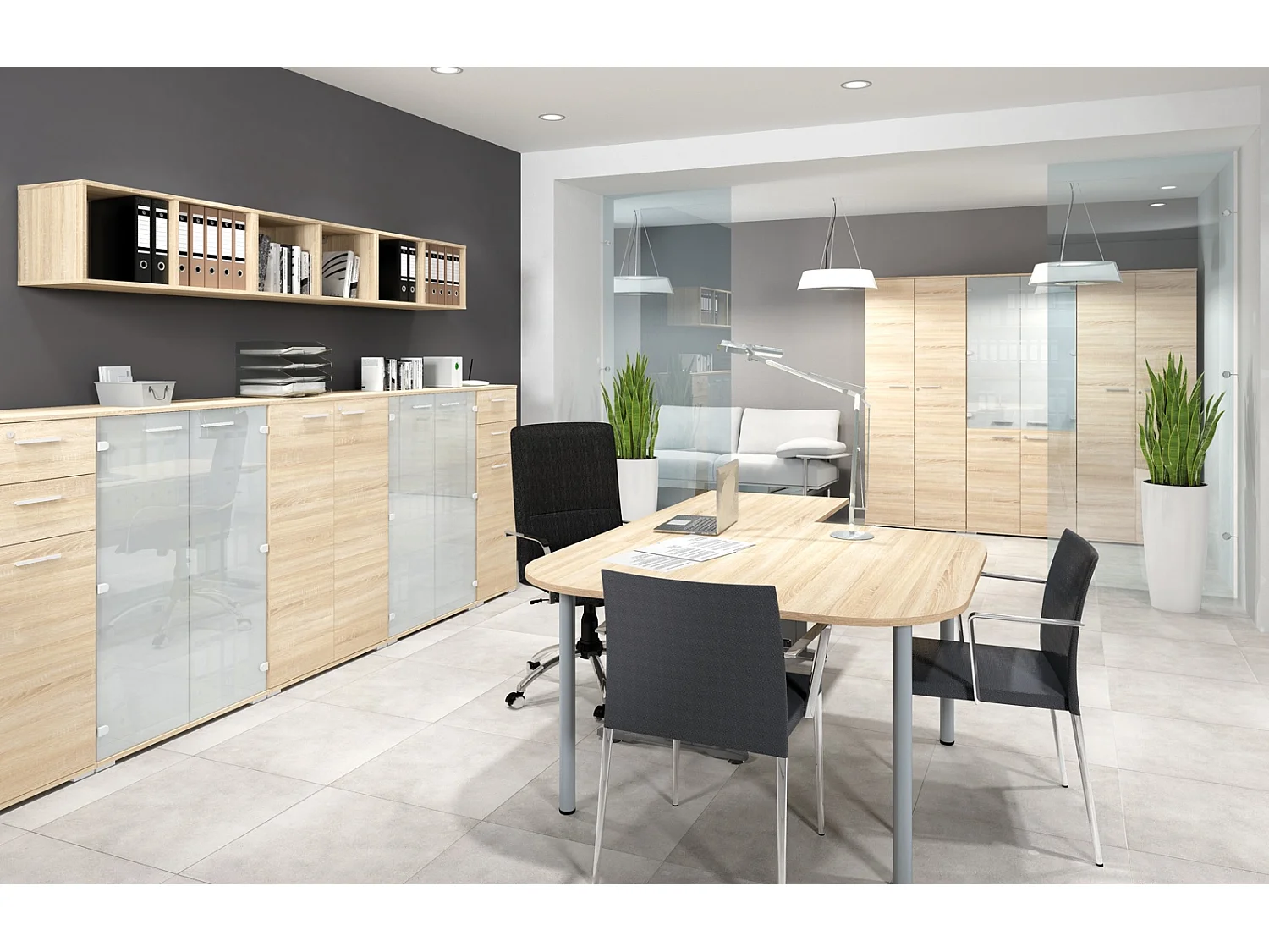 SCHREIBTISCH Optimal Sonoma Eiche hell 138 / 68 / 76cm