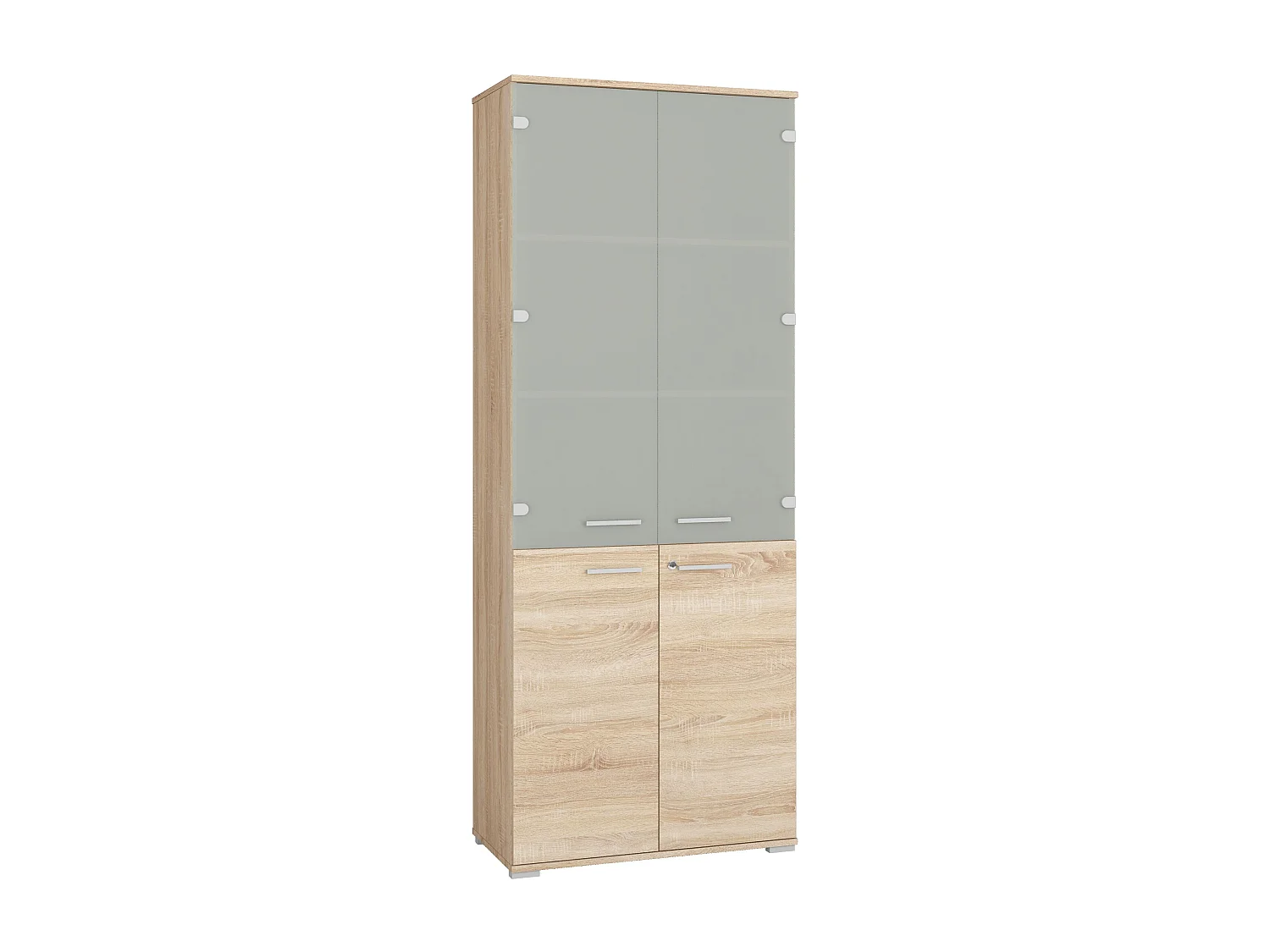 AKTENSCHRANK Optimal Sonoma Eiche hell / Grauglas 79 / 41 / 204cm