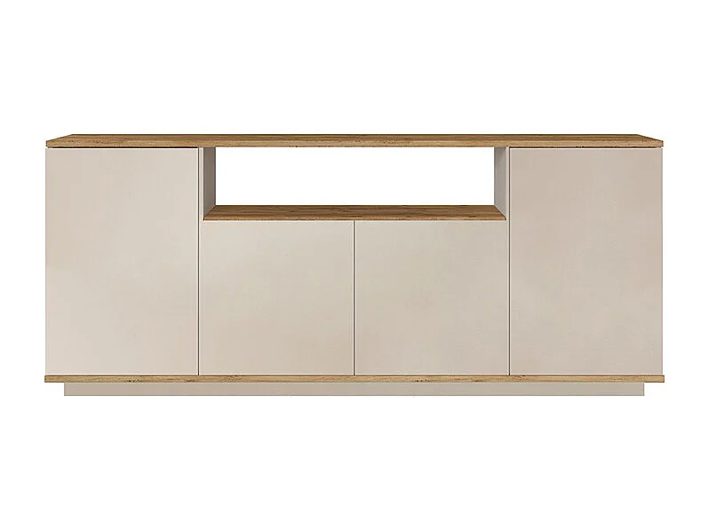 Buffet avec 4 portes et 1 étagère - Beige et naturel - LOTULA