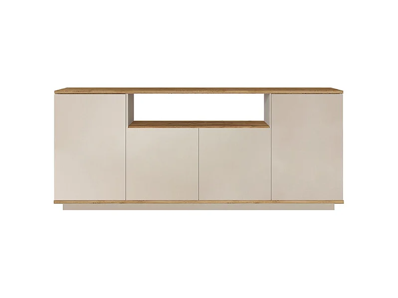 Skænk med 4 låger og 1 hylde - Beige og natur - LOTULA