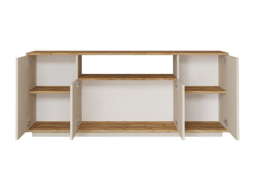 Skænk med 4 låger og 1 hylde - Beige og natur - LOTULA