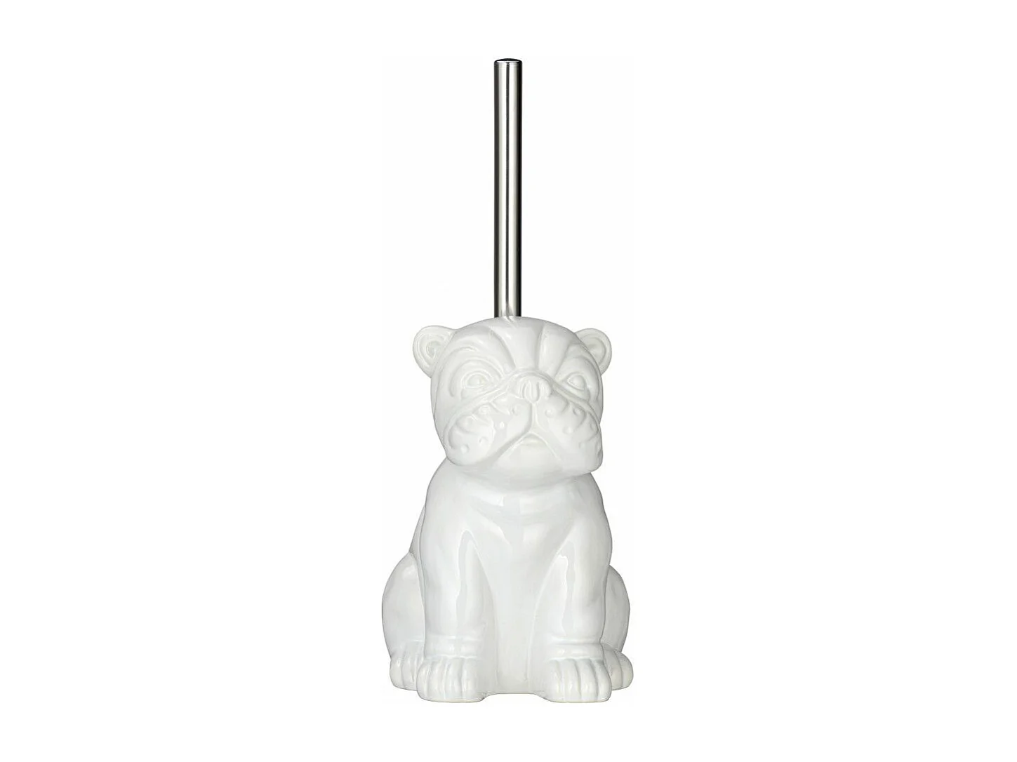 Brosse WC en céramique - Bulldog - Blanc