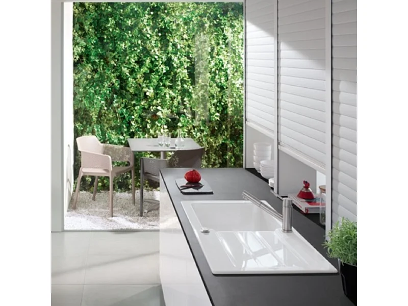 Evier 1 bac 100 x 51 cm VILLEROY ET BOCH Architectura 60 Blanc vidage automatique inclus