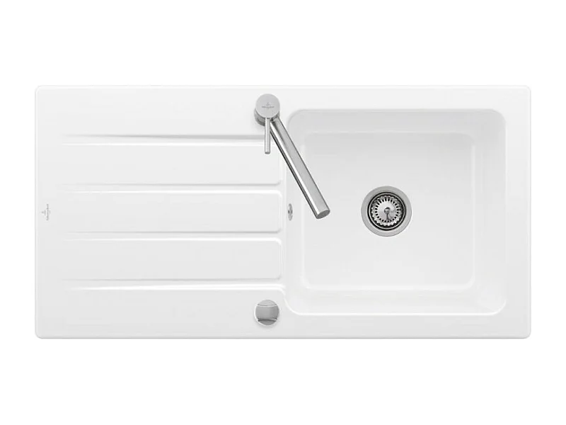 Evier 1 bac 100 x 51 cm VILLEROY ET BOCH Architectura 60 Blanc vidage automatique inclus