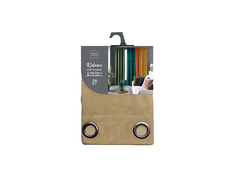 Rideau à Œillets "Velvetine" 140x240cm Sable