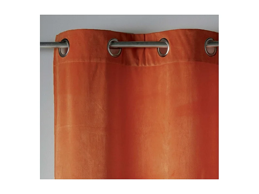 Rideau à Œillets "Velvetine" 140x240cm Terracotta