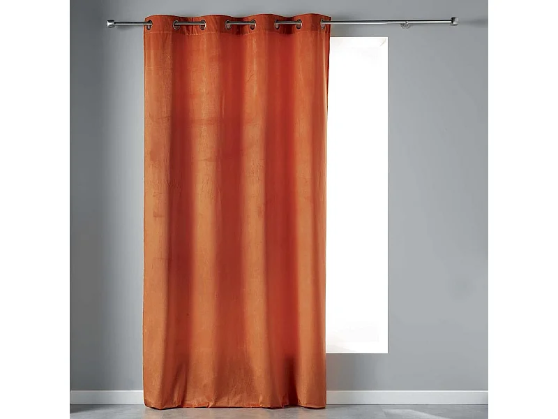 Rideau à Œillets "Velvetine" 140x240cm Terracotta