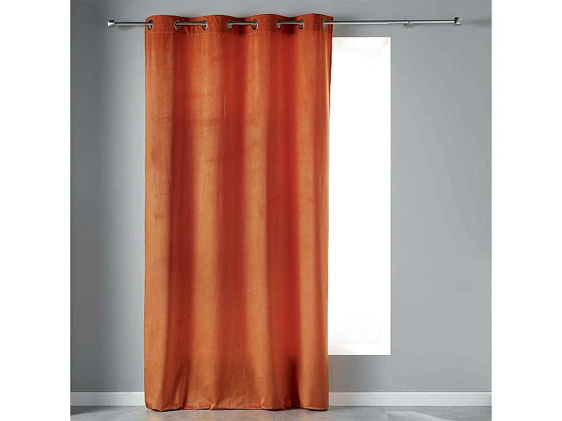 Rideau à Œillets "Velvetine" 140x240cm Terracotta