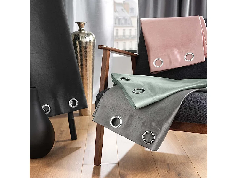 Rideau à Œillets "Shana" 140x240cm Rose Poudré