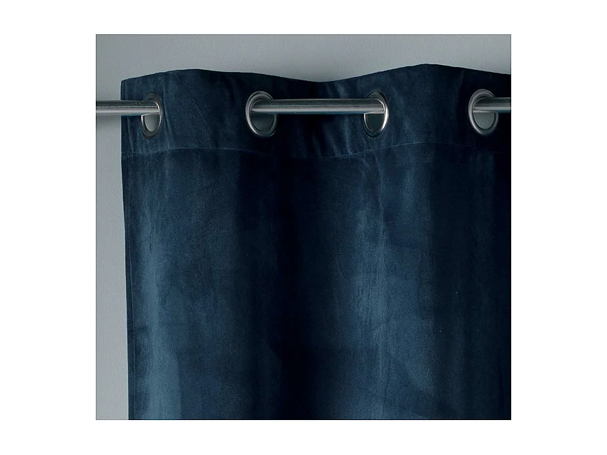 Rideau à Œillets "Velvetine" 140x240cm Bleu Marine