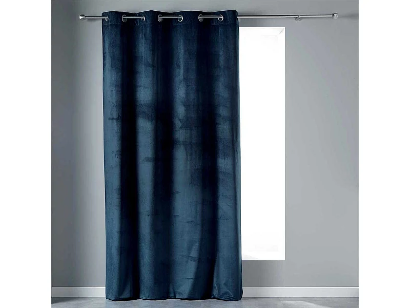 Rideau à Œillets "Velvetine" 140x240cm Bleu Marine