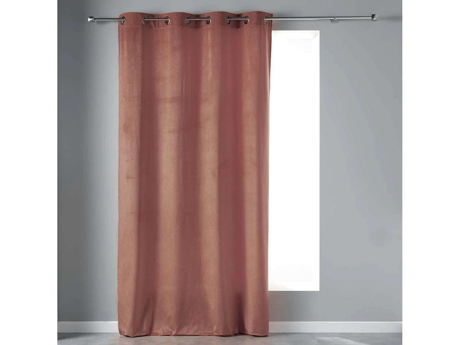 Rideau à Œillets "Velvetine" 140x240cm Rose