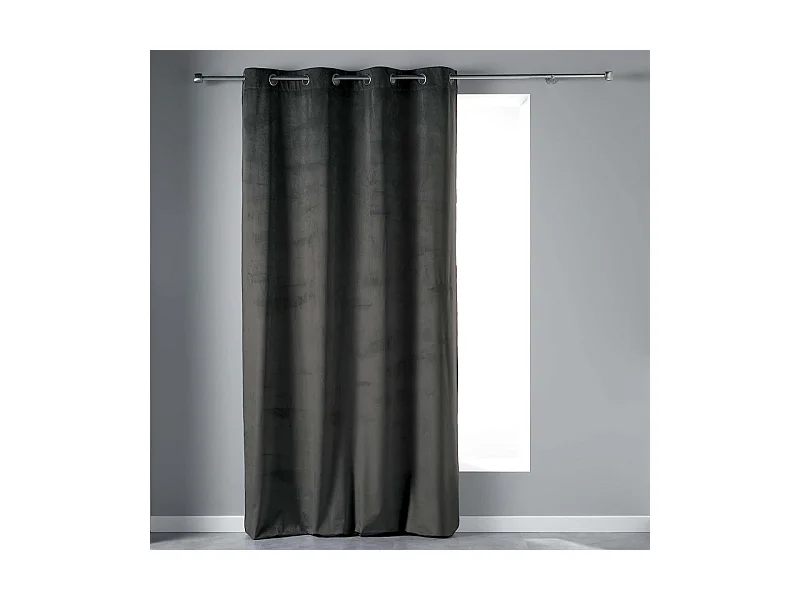 Rideau à Œillets "Velvetine" 140x240cm Anthracite