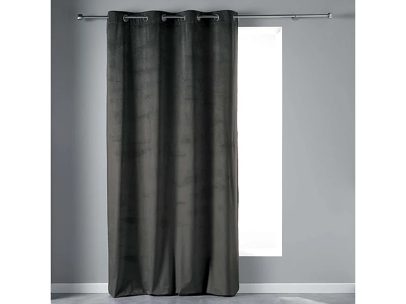 Rideau à Œillets "Velvetine" 140x240cm Anthracite