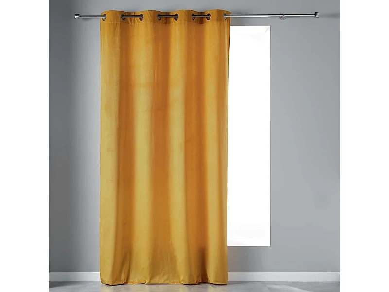 Rideau à Œillets "Velvetine" 140x240cm Jaune