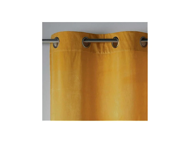 Rideau à Œillets "Velvetine" 140x240cm Jaune